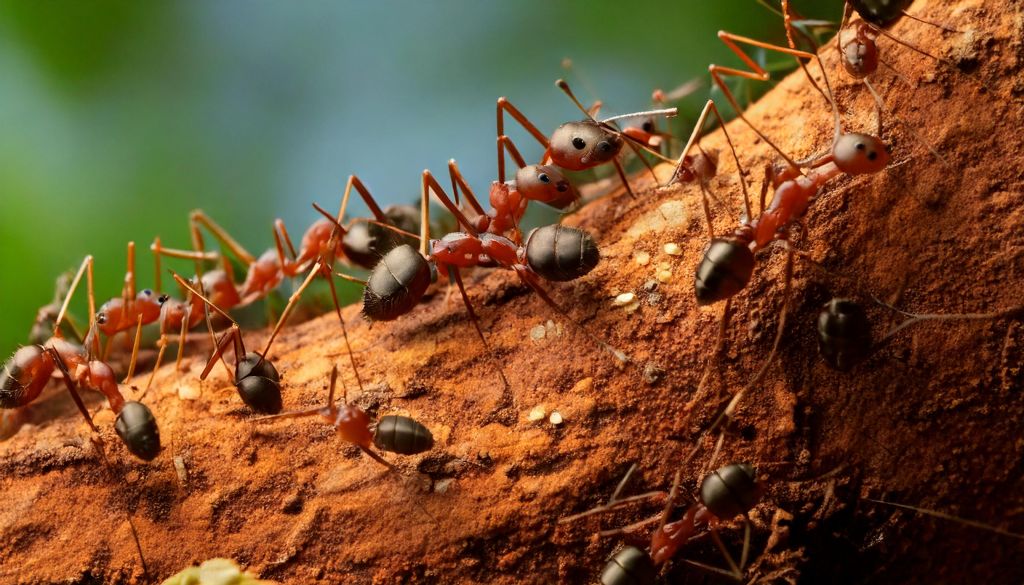 macro de formigas a laborar