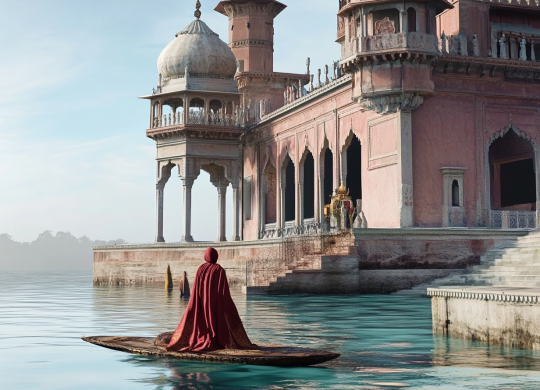 edraant_Akbar_e_a_gua_Sagrada_do_Ganges_--ar_43_--stylize_0_-_8219b5c9-bca6-4113-9541-f7f1671c158e_1