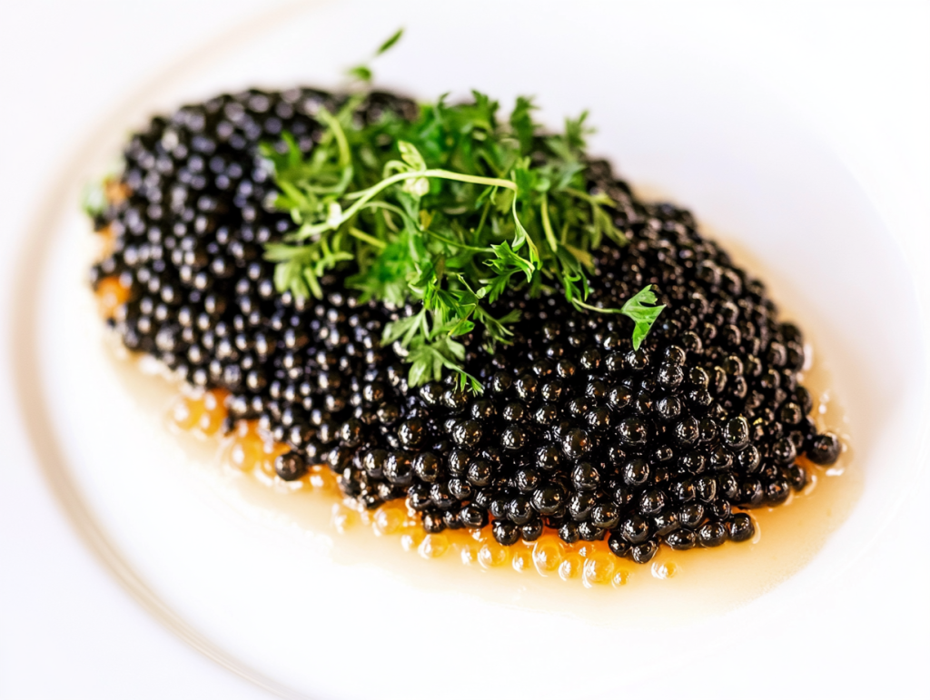 Caviar sobre fundo branco