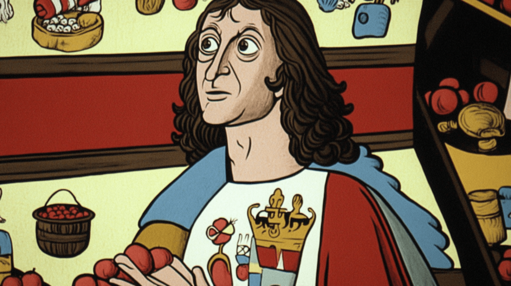 Gravura em desenho evocando Carlos Magno